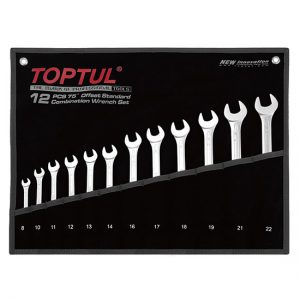 75° Offset Standard Combination Wrench Set - POUCH BAG - BLACK