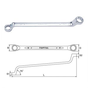 Double Ring Wrench 75° Offset - SAE (Satin Chrome Finished)