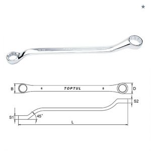 Double Ring Wrench 45° Offset - SAE (Mirror Polished)