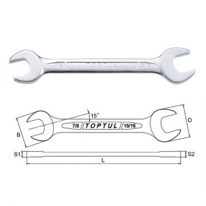 Double Open End Wrench - SAE (Satin Chrome Finished)