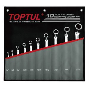 75° Offset Double Ring Wrench Set - POUCH BAG - BLACK