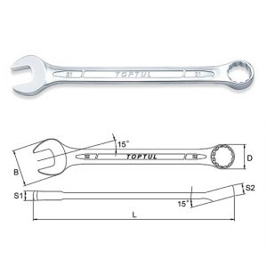 Standard Combination Wrench 15° Offset - METRIC