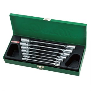 Double End Swivel-Socket Wrench Set - METAL BOX