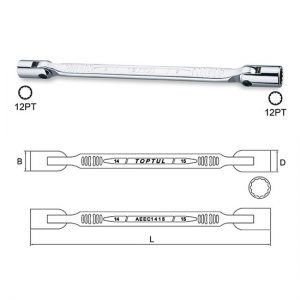 Double End Swivel-Socket Wrench (Satin Chrome Finished)