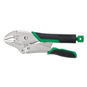 Curved Jaw Locking Pliers with Wire Cutters