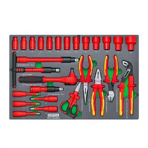 27PCS 1/2" DR. VDE Insulated 6PT Flank Socket, Pliers & Scissors Set